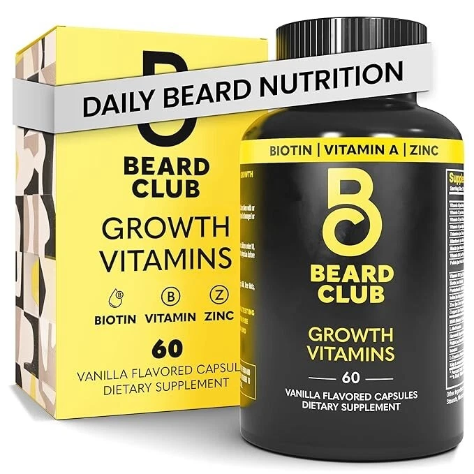 The Beard Club Biotin Beard Growth Vitamins – Thicker, Fuller Beard Support