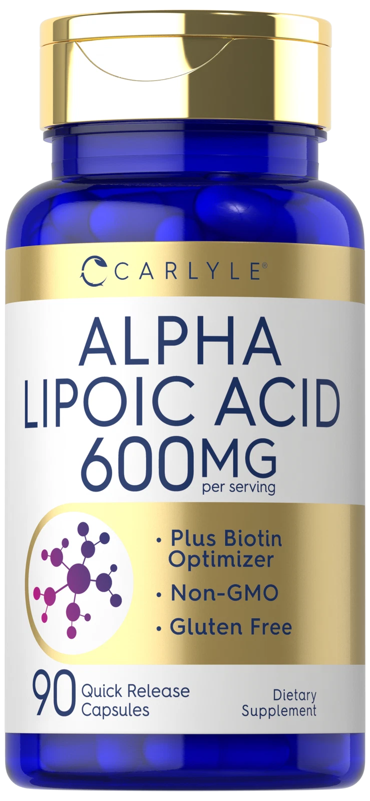 Alpha Lipoic Acid 600mg | Plus Biotin Optimizer | 90 Capsules | by Carlyle