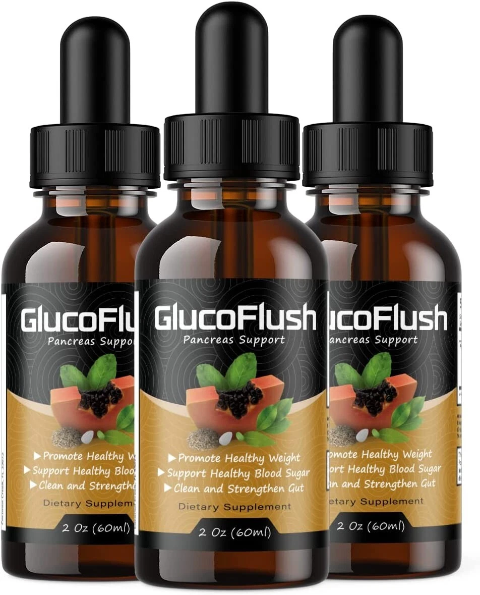 GlucoFlush Pancreas Support - GlucoFlush Pancrease Support Drops (3 Pack)