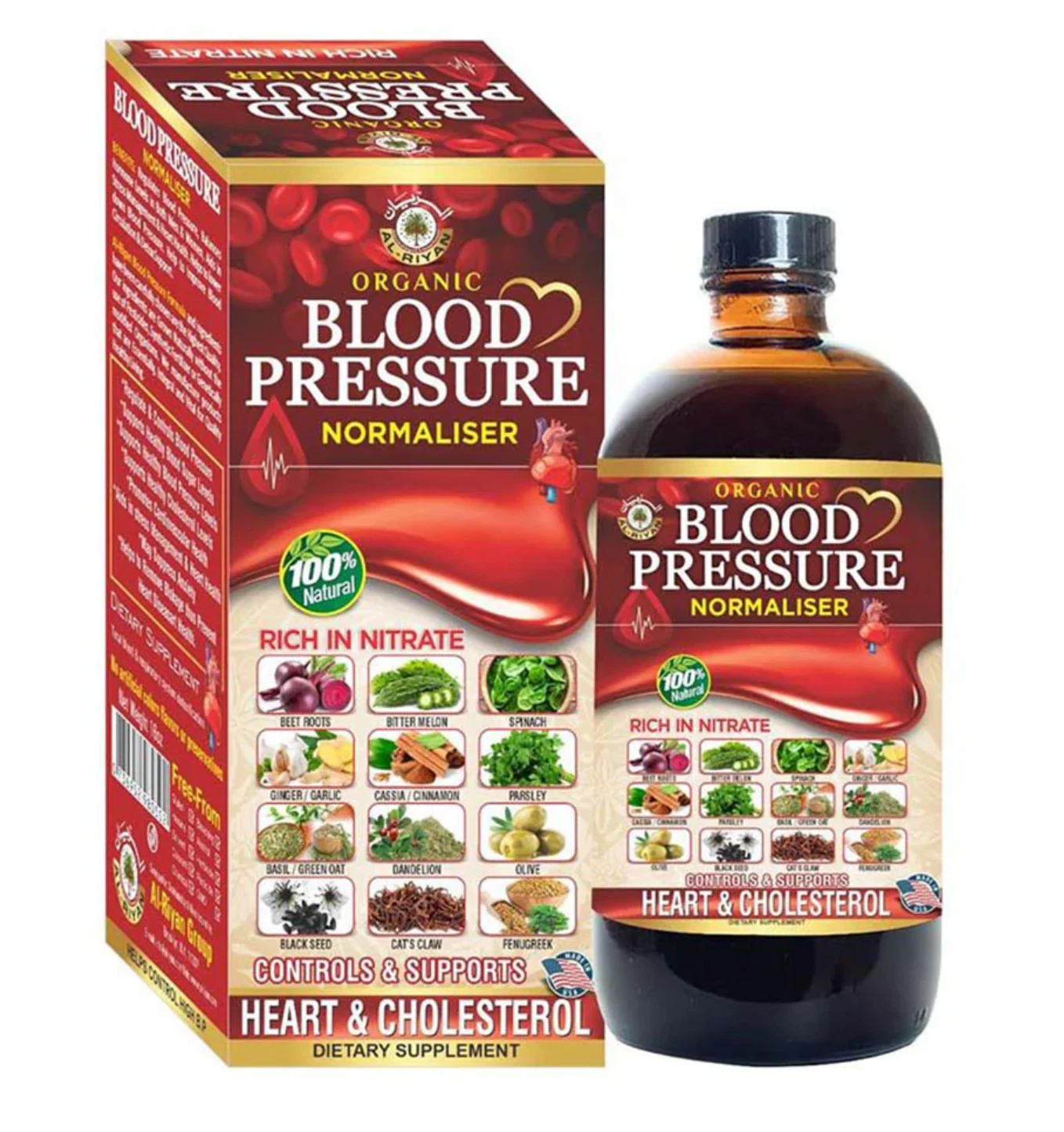 BLOOD PRESSURE NORMALISER 16 OZ Control & Support Heart & CHOLESTEROL by Alriyan