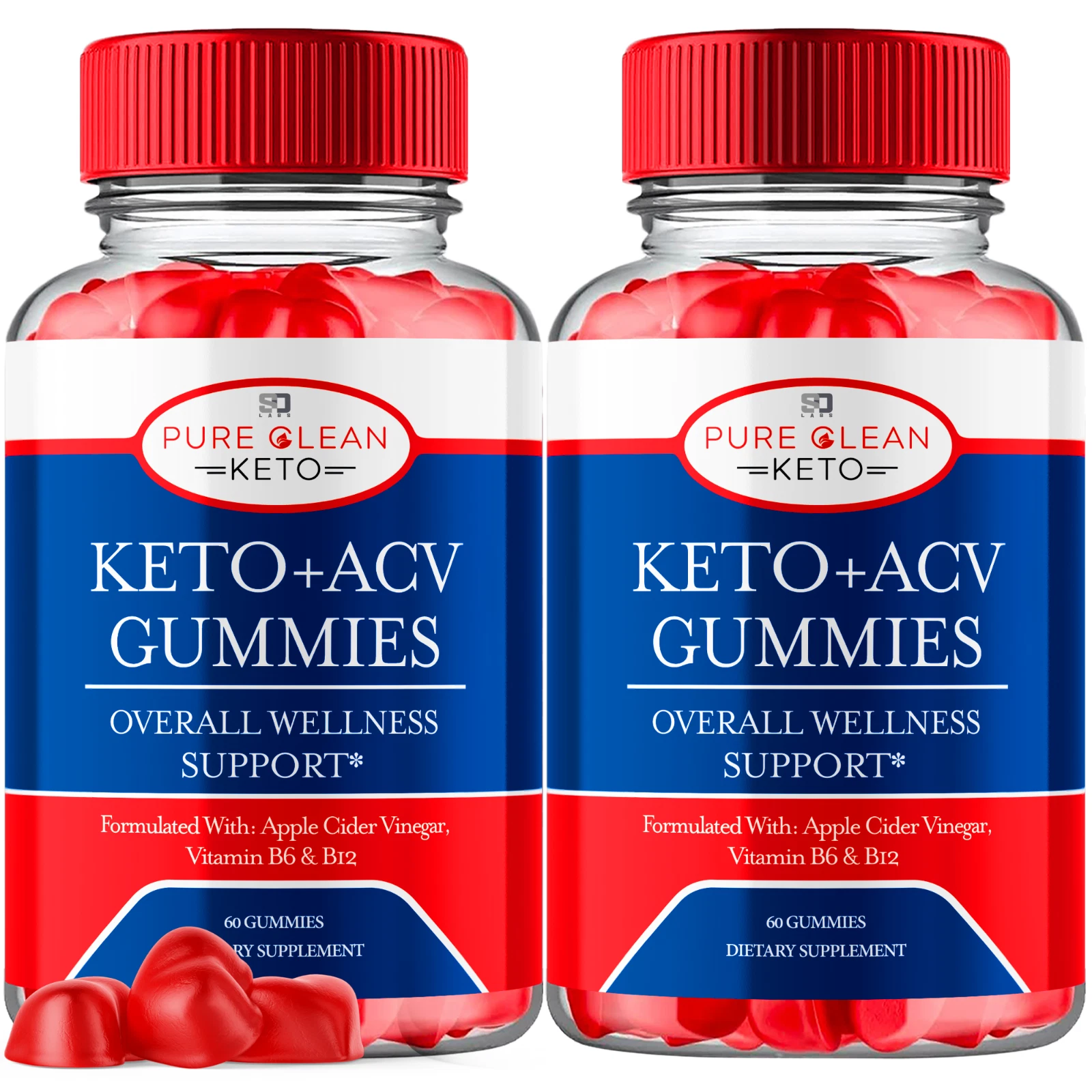 (2 Pack) Pure Clean ACV Keto Gummies, Pure Clean ACV Weight Loss (120 Gummies)