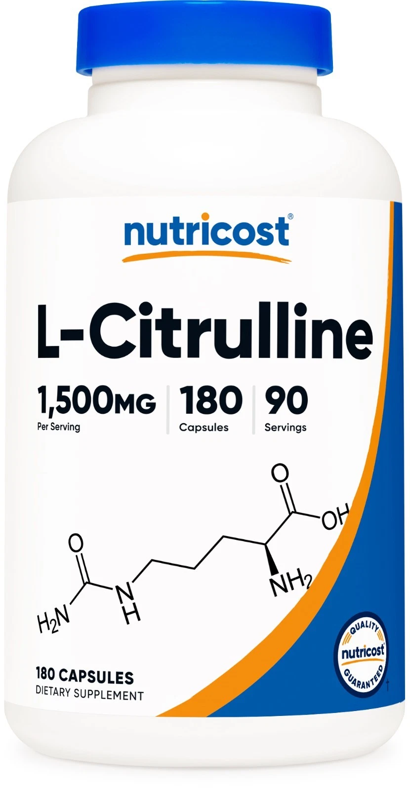 Nutricost L-Citrulline 750mg 180 Capsules - Gluten & Non-GMO