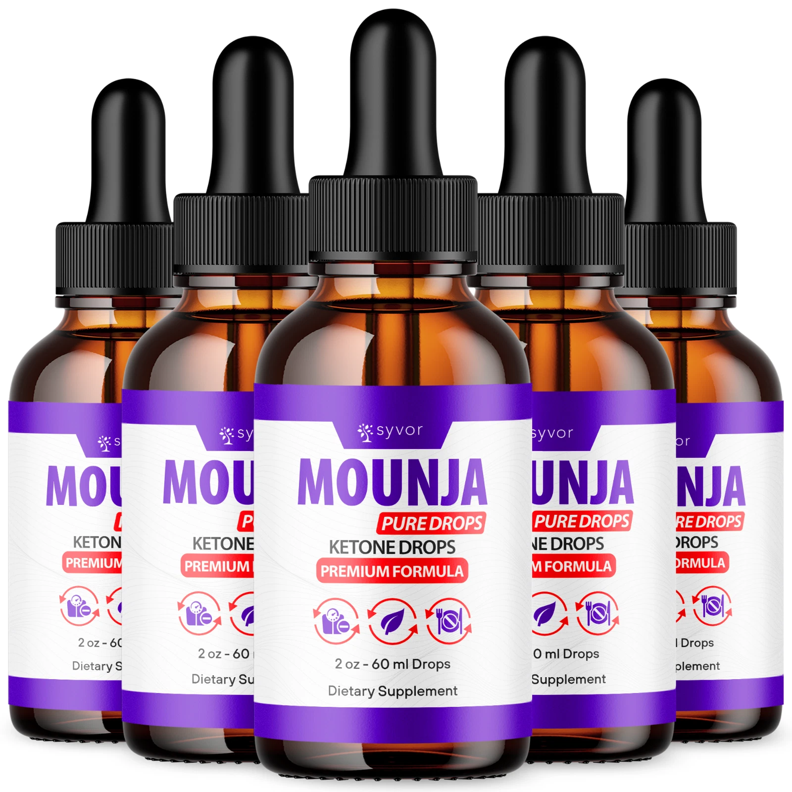 Mounja Pure Drops Max Strength Keto Formula Weight Management Supplement 5 Pack