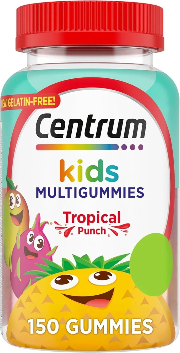 Centrum Kids Multivitamin Gummies, Tropical Punch Flavor Made With Natural Flavo