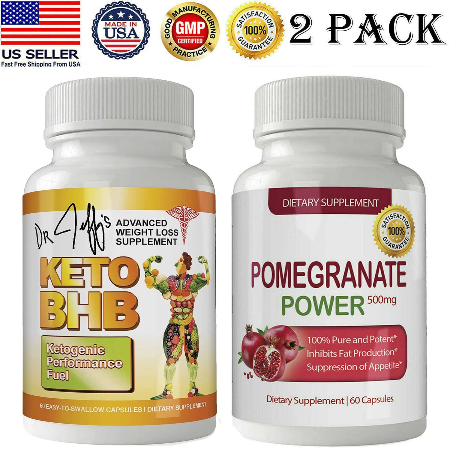 Pomegranate Extract Appetite Control & Keto BHB Weight Loss Dietary Supplements
