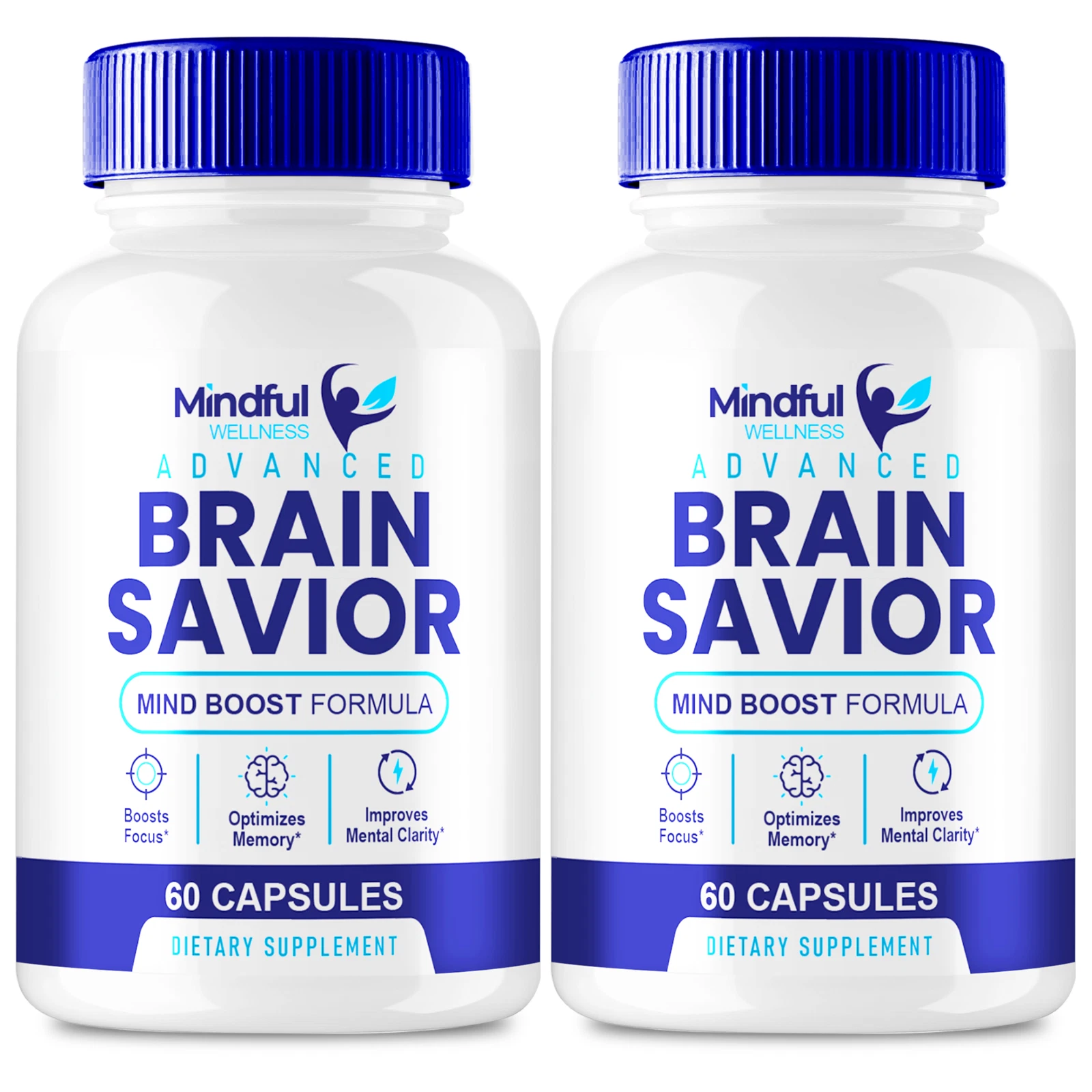 (2 Pack) Mindful Wellness Brain Savior Advanced Supplement Pills (120 Capsules)