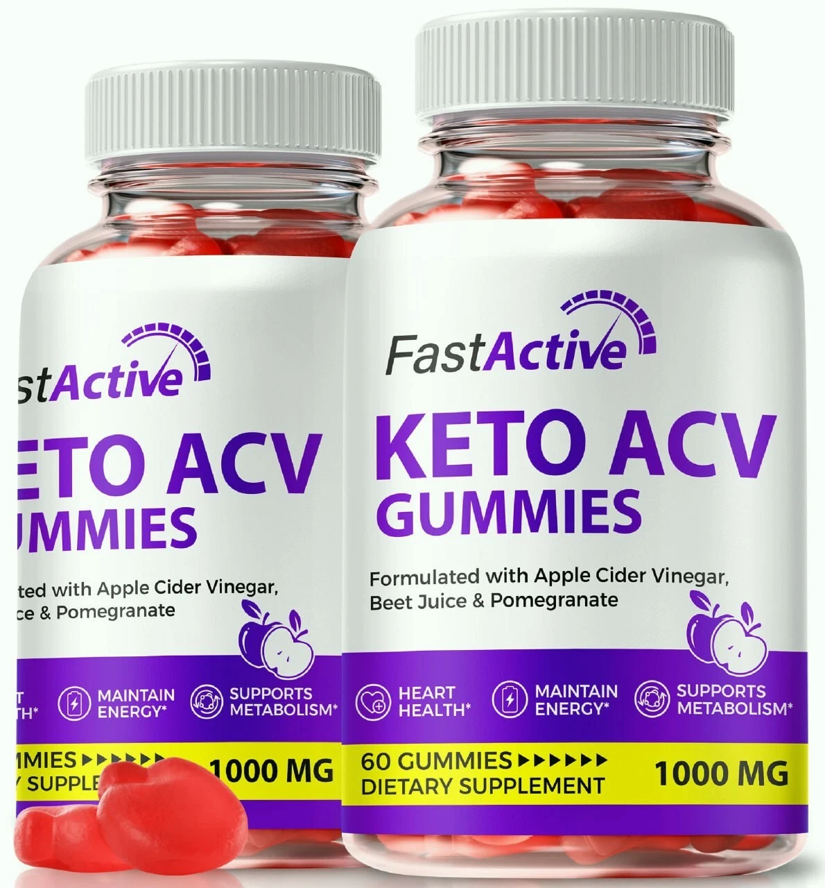 (2 Pack) Fast Active Gummies, FastActive Keto ACV Advanced Weight Loss Gummy