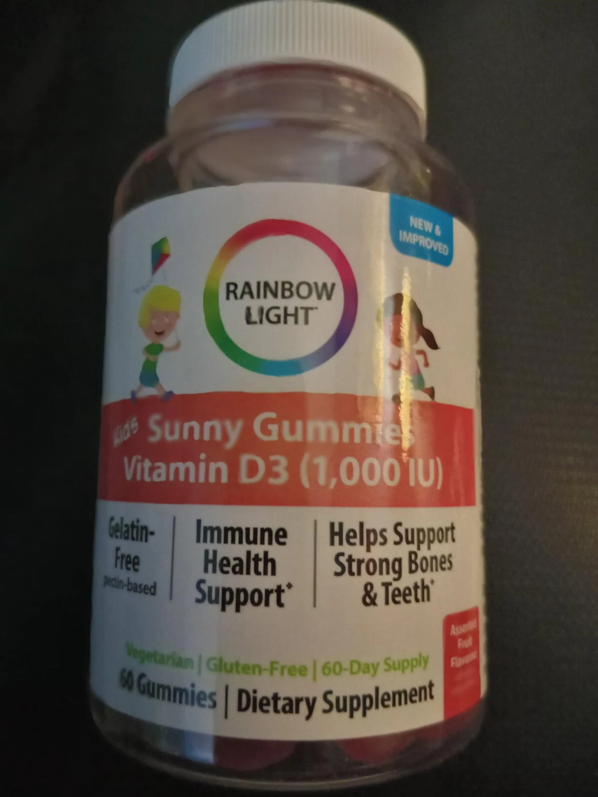 KIDS SUNNY GUMMIES~VITAMIN D3 1000IU~60 Gummies~4 YEARS AND UP