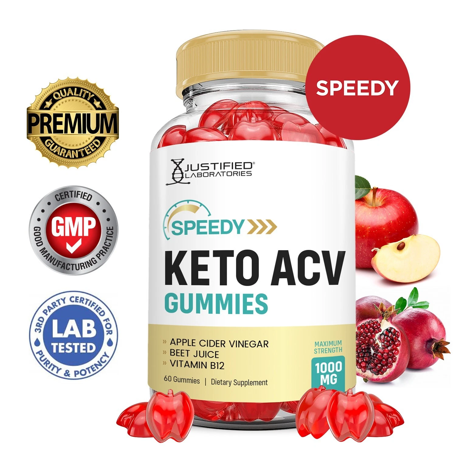 Speedy Keto ACV Gummies 1000MG Apple Cider Vinegar 60 Gummys
