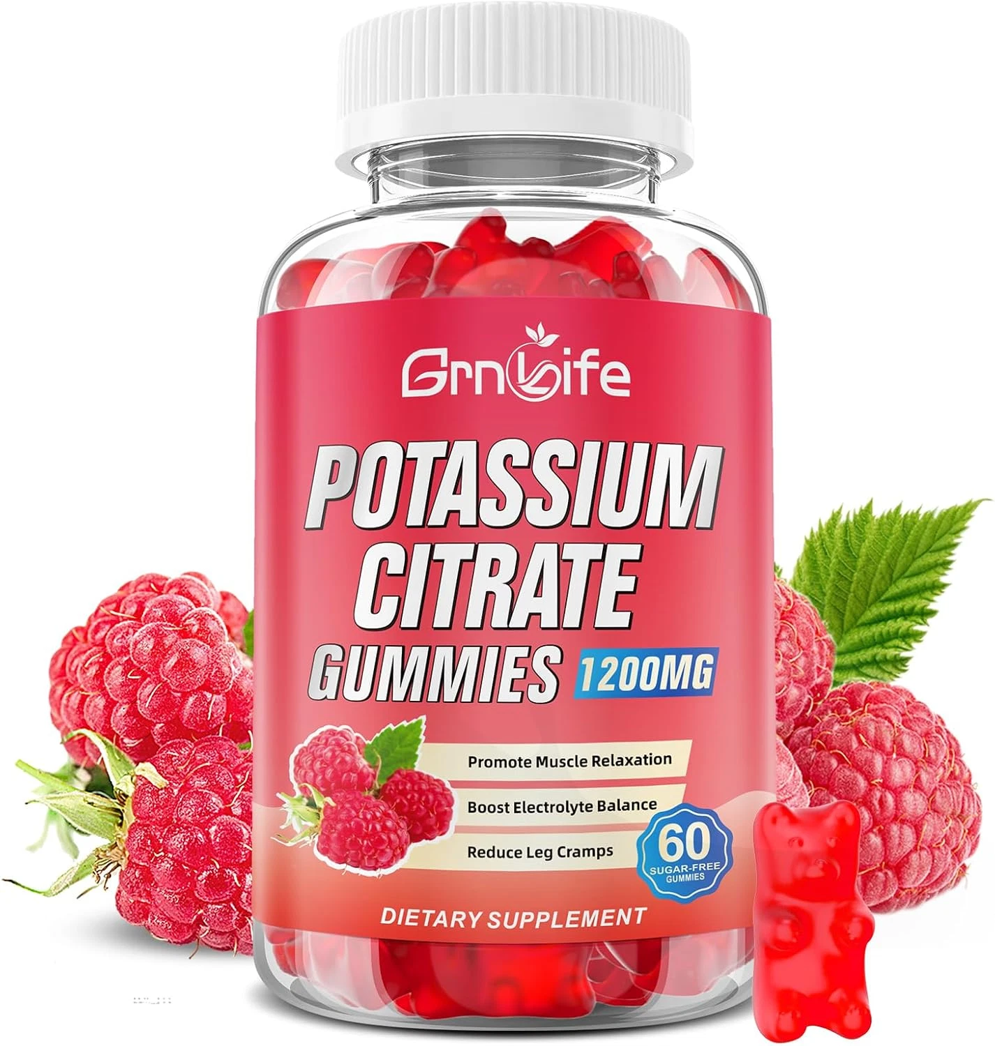 Potassium Citrate Gummies, High Potassium Supplement Gummies 1200Mg Support Leg