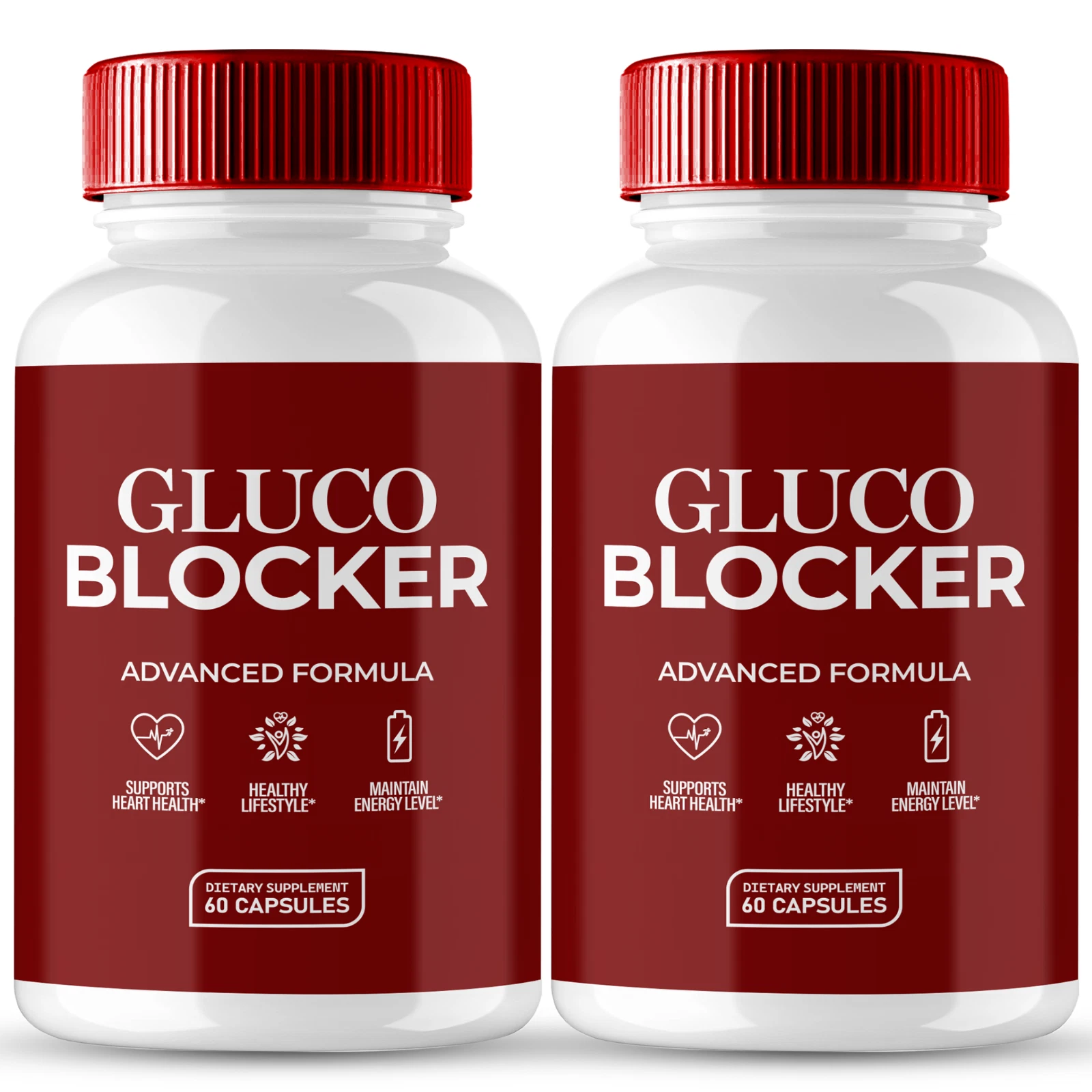 (2 Pack) Gluco Blocker Advanced Pills for Heart Health and Blood Balance