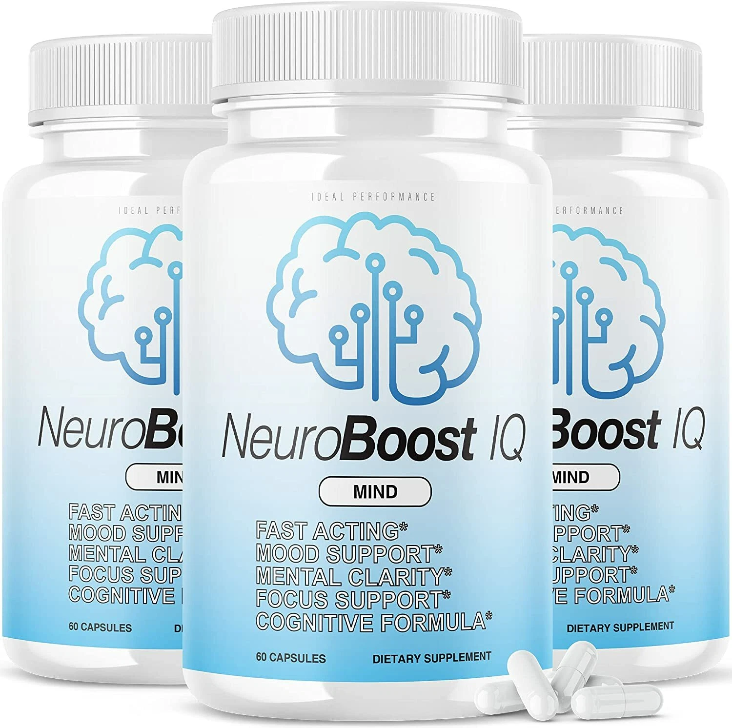 Neuro Boost IQ Supplement Brain Pills Mind Ben Carson Neurobooster (3 Pack)