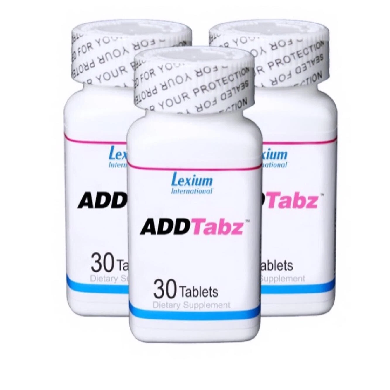 3 bottles of Addtabz sealed 30 (count) New Sealed Addtabz Lexium