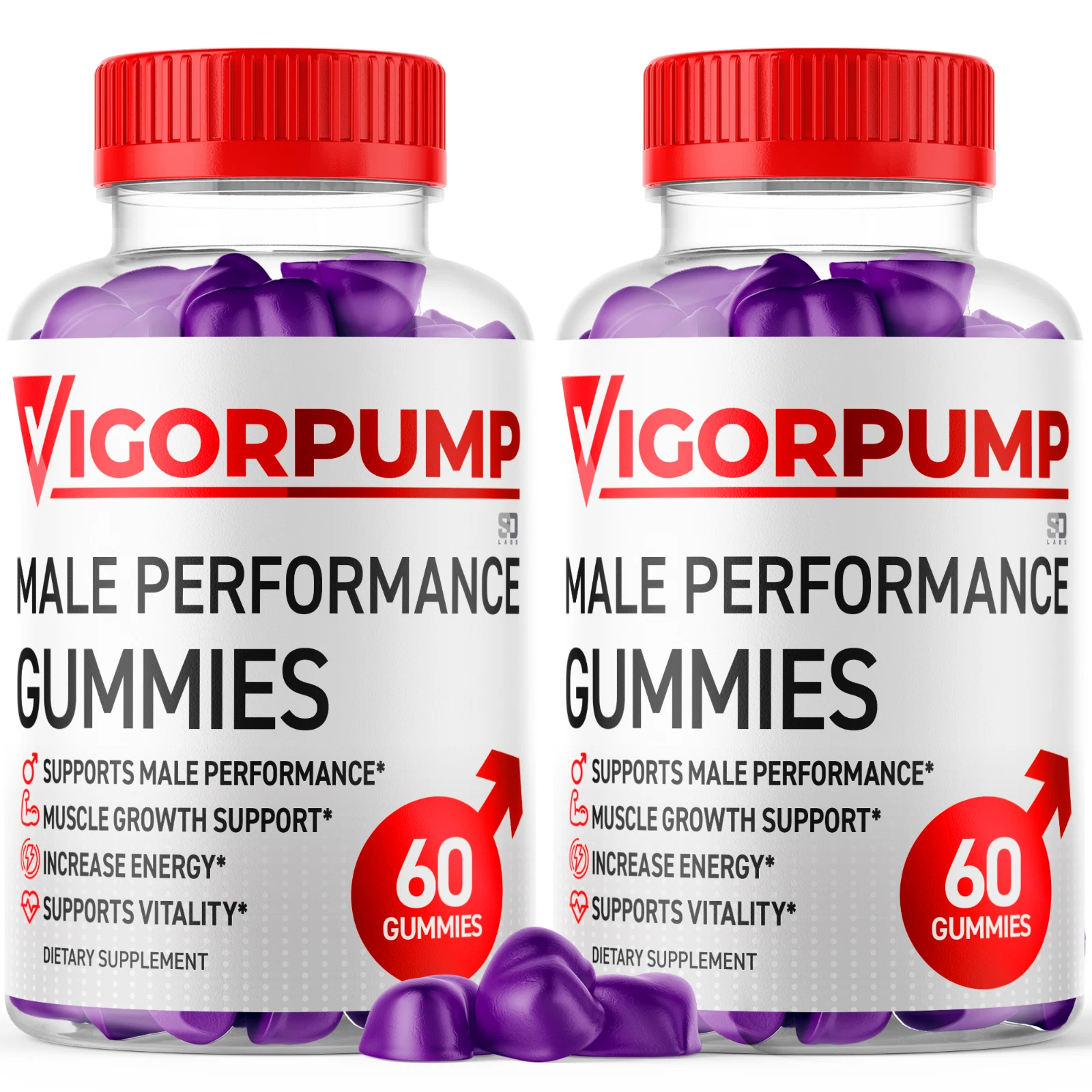 (2 Pack) Vigor Pump Gummies for Men Advanced Drive and Energy Support 120 Gums
