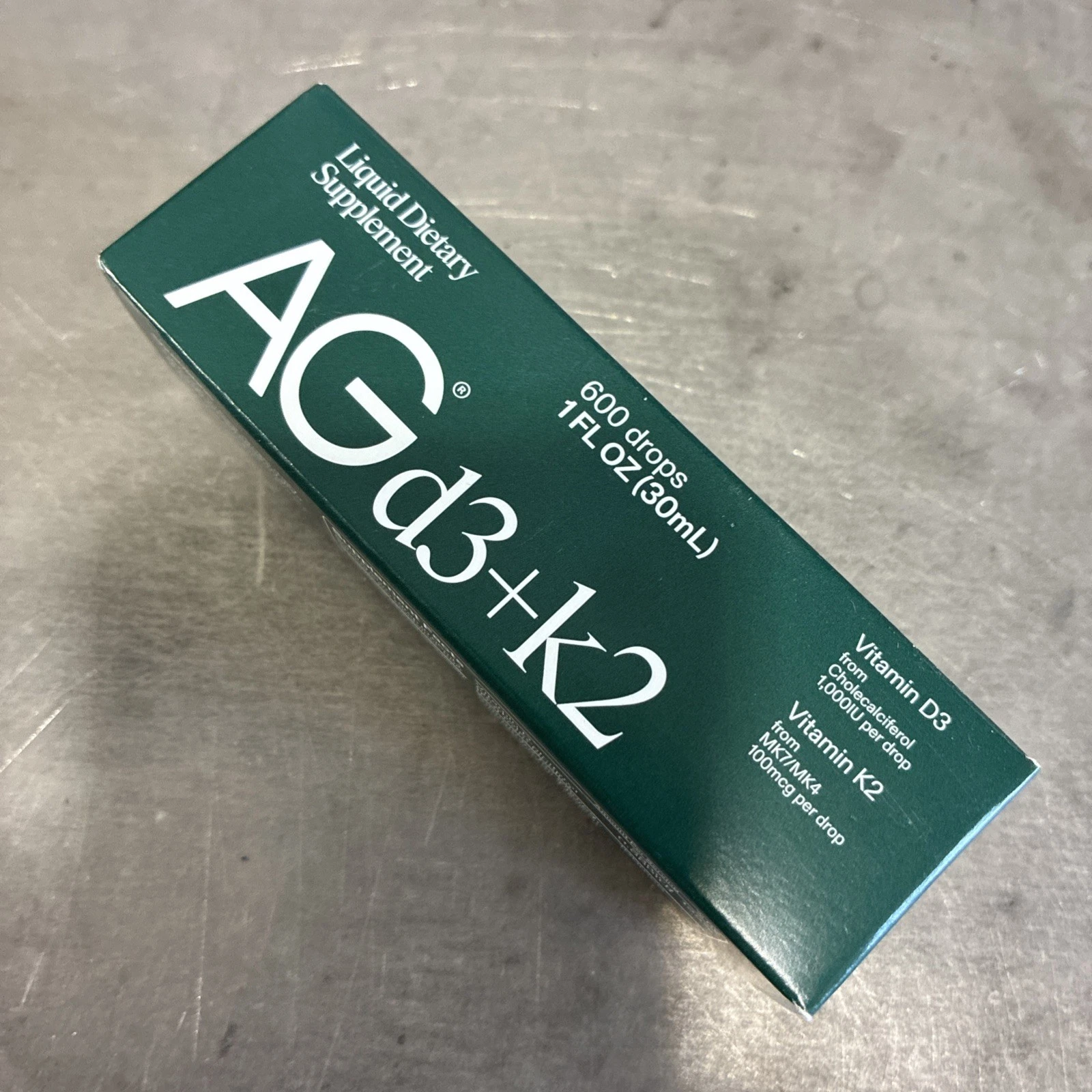 AG1 Vitamin d3+k2 Liquid Dietary Supplement 600 Drops 1 FL OZ Bottle Exp:3/26