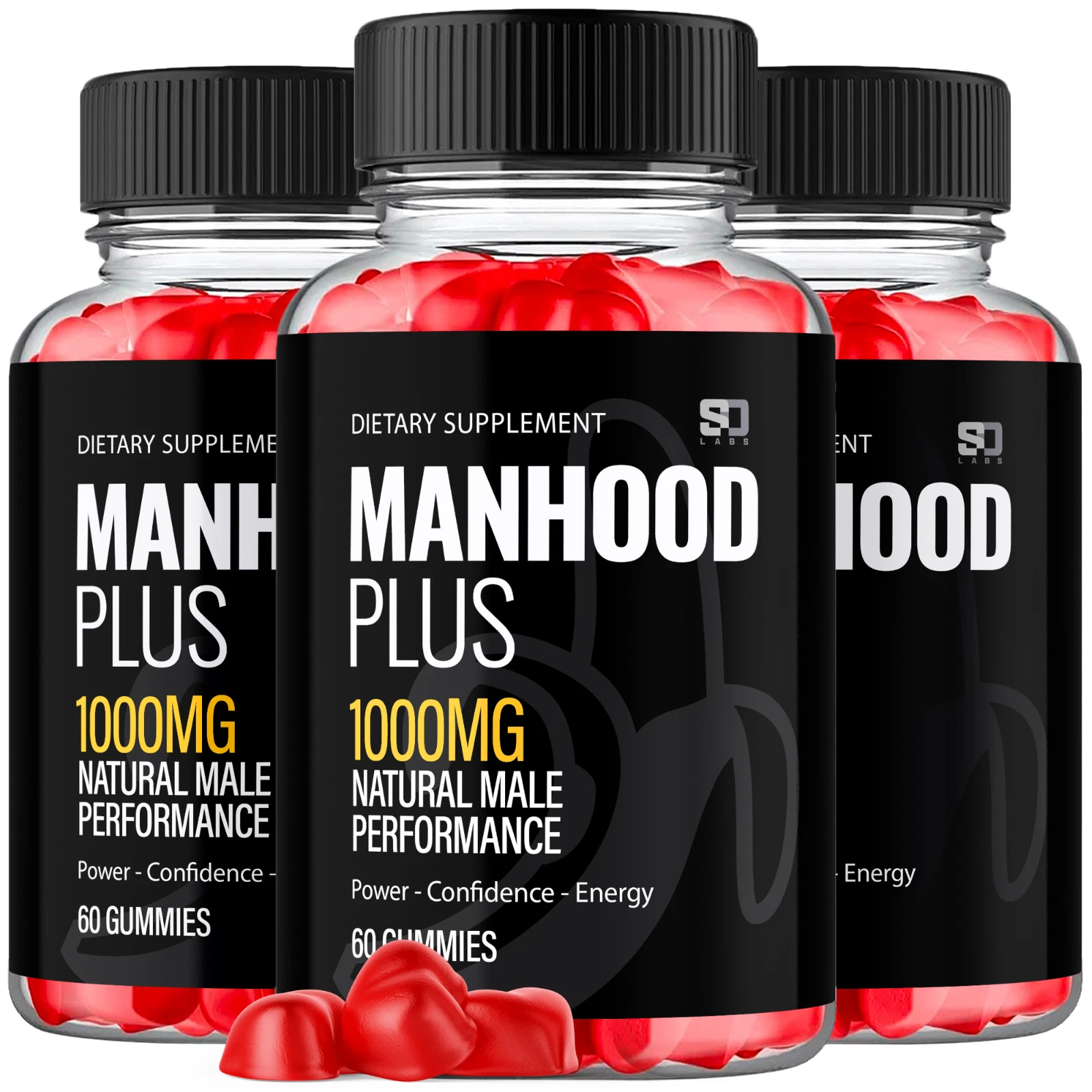 Manhood Plus Gummies - Support for Enhanced Energy and Vitality (3 Pack)