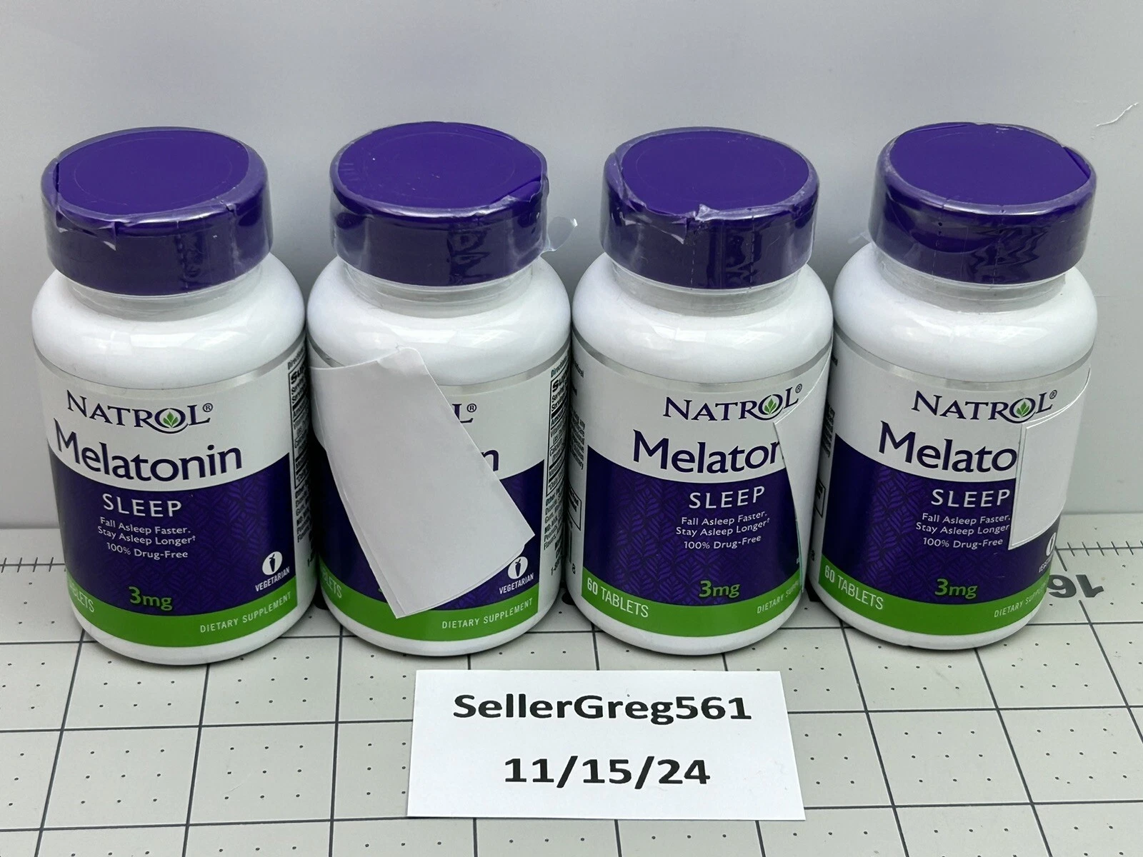 Natrol Melatonin for Sleep, 3mg, 60 Tablets Vegetarian 100% Drug Free Exp 11/25