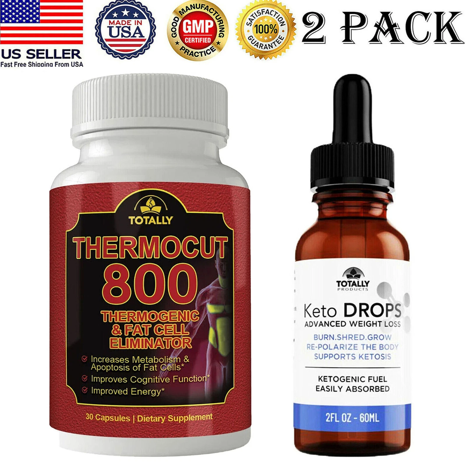 Thermogenic Fat Burner Metabolism Boost Supplements Keto Diet Weight Loss Drops