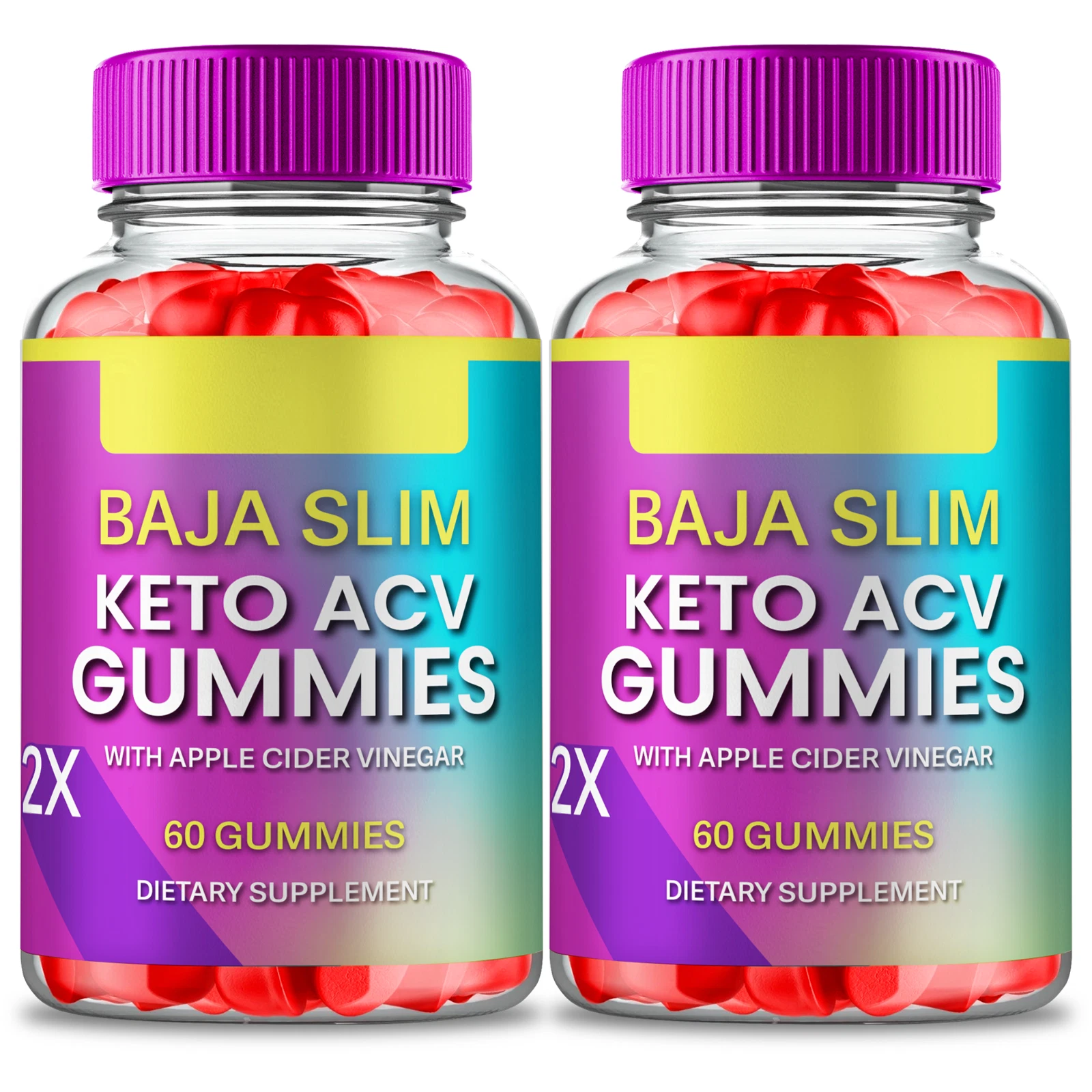 (2 Pack) Baja Slim Keto + ACV Gummies, BajaSlim Advanced Weight Loss Gummy