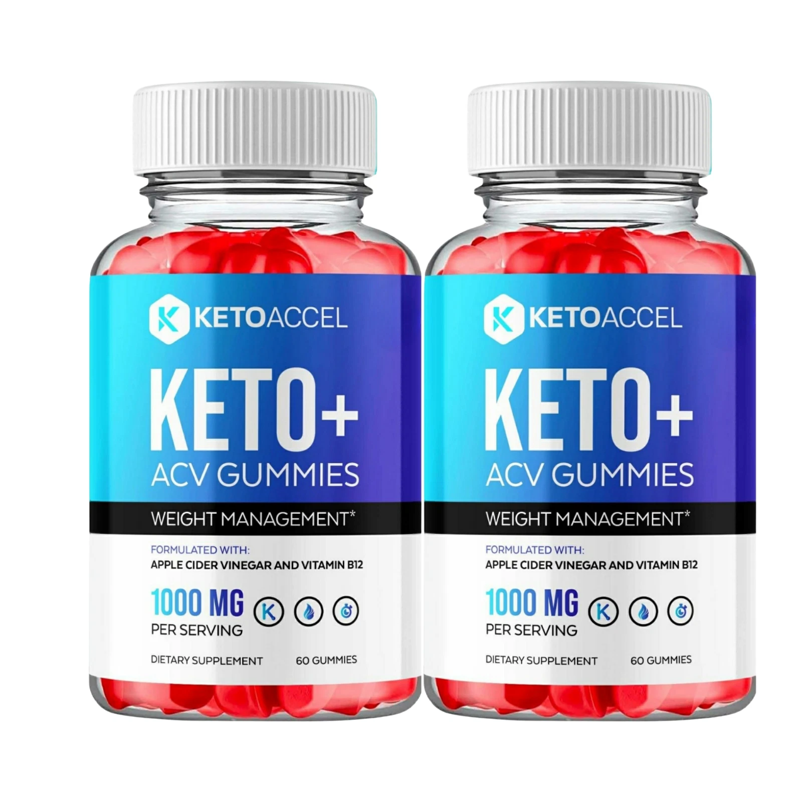 2-Pack Keto Accel Gummies - KetoAccel ACV Keto Gummies Weight Loss - 120 Gummies