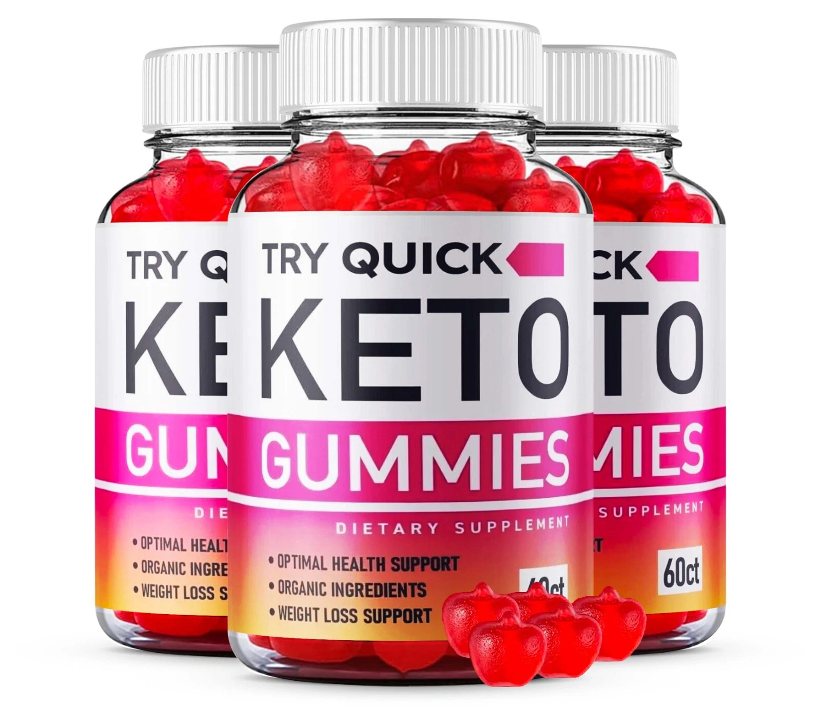 Try Quick Keto ACV Chew Gummies Health Support Supplement (180 Gummies) 3-Pack