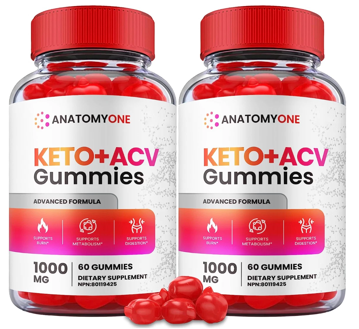 (2 PACK) Anatomy One ACV Gummies: Weight Loss Supplement