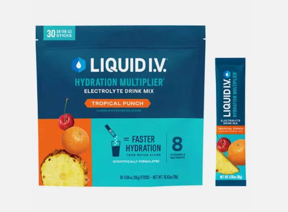 Liquid IV Hydration Multiplier, 30 Individual Serving Stick Packs TROPICAL PUNCH