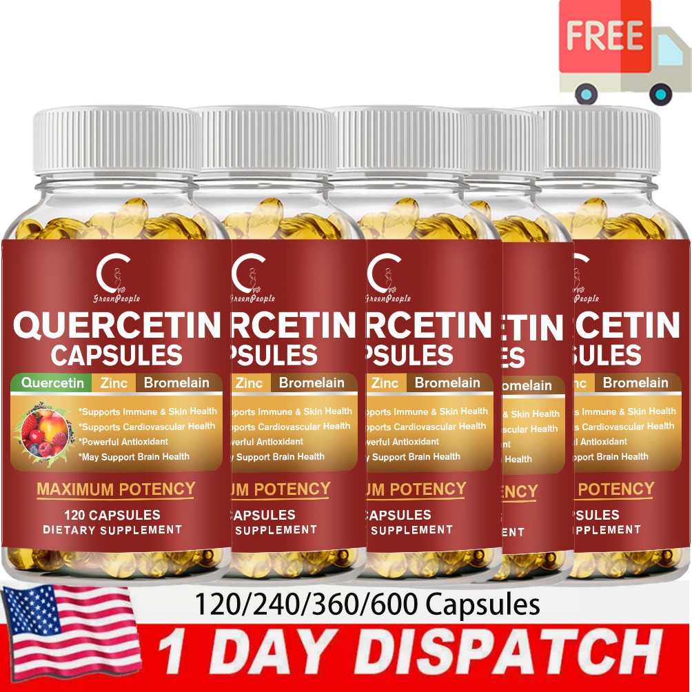 Quercetin 1000mg With Bromelain - Natural Immune supplement, 120-600 Capsules