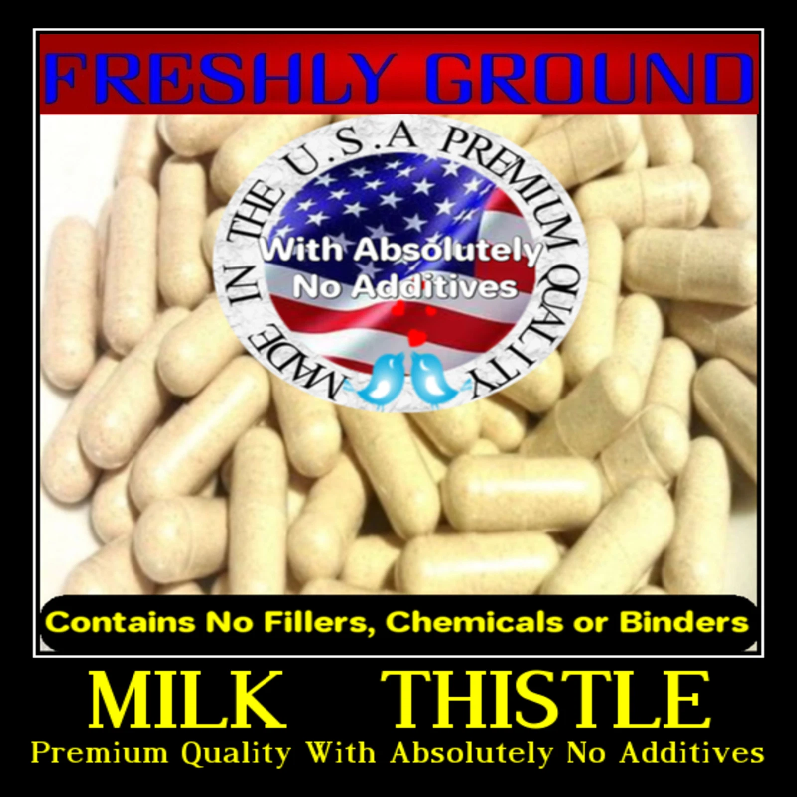 MILK THISTLE With Absolutely No Additives Extra High Potency 100 Veg Capsules