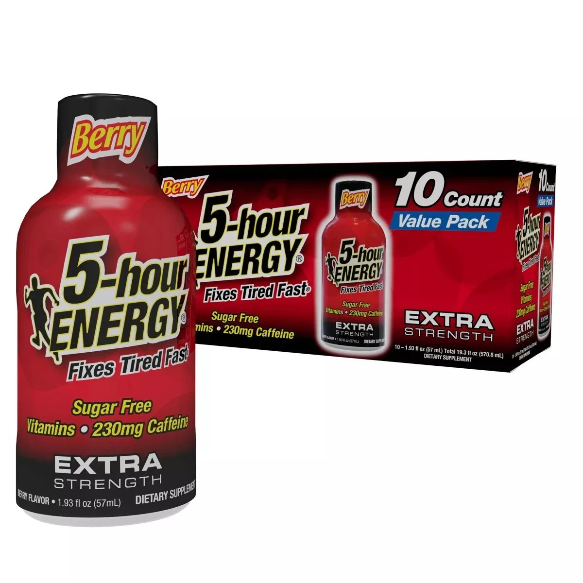 5 Hour Energy Shot Extra Strength Shot - Berry - 1.93 fl oz/10pk