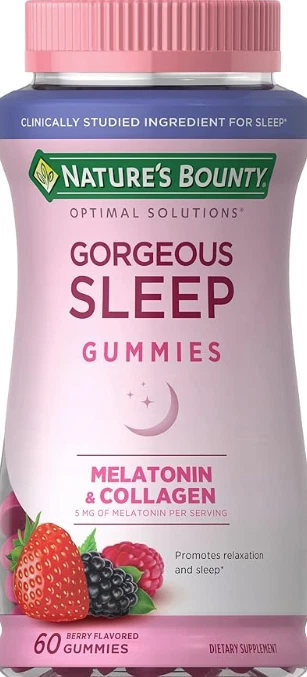 Nature’s Bounty Gorgeous Sleep 5mg Melatonin Collagen 60 Gummy Exp: 01/26