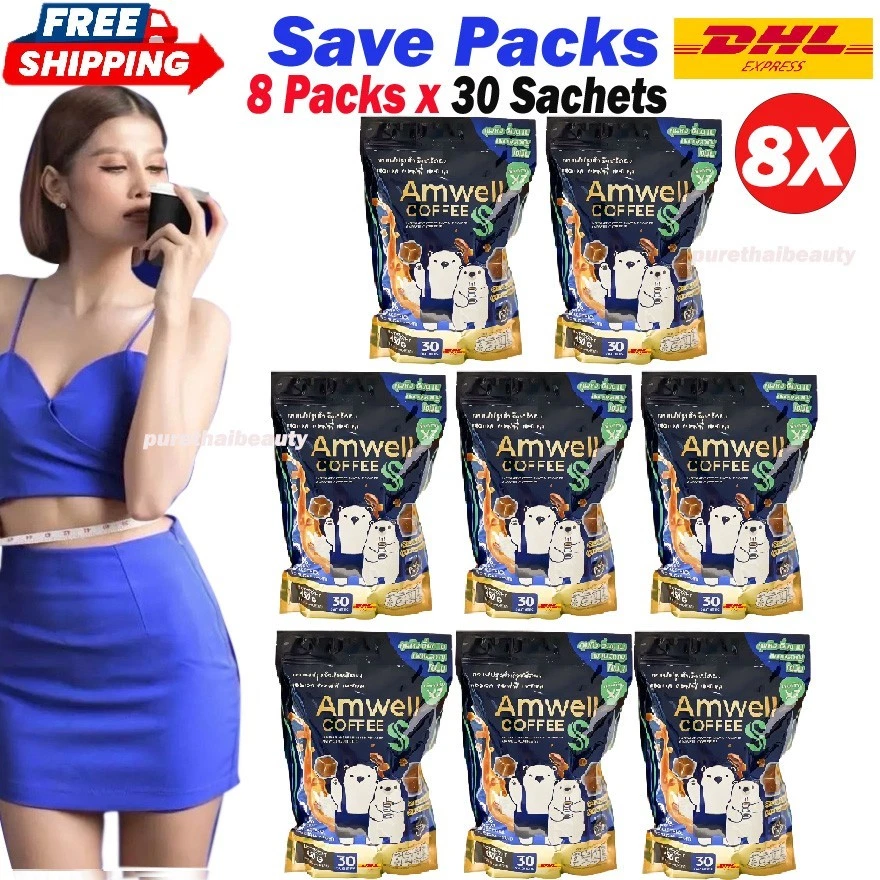 8X Amwell Coffee S Dietary Supplement Weight Control Detox Slimming 5In1 Healthy