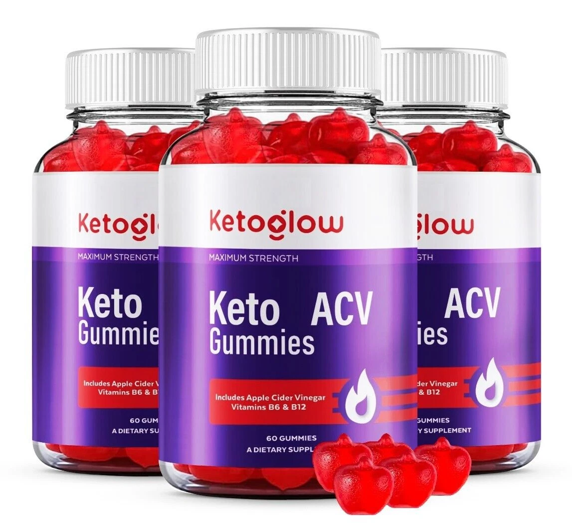 (3 Pack) Keto Glow Keto ACV Weight Loss Gummies, KetoGlow Gummies for Energy