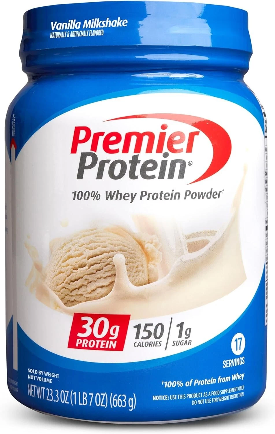 Premier Protein Powder 100% Whey Protein, Vanilla Milkshake,Workout, 30g Protein