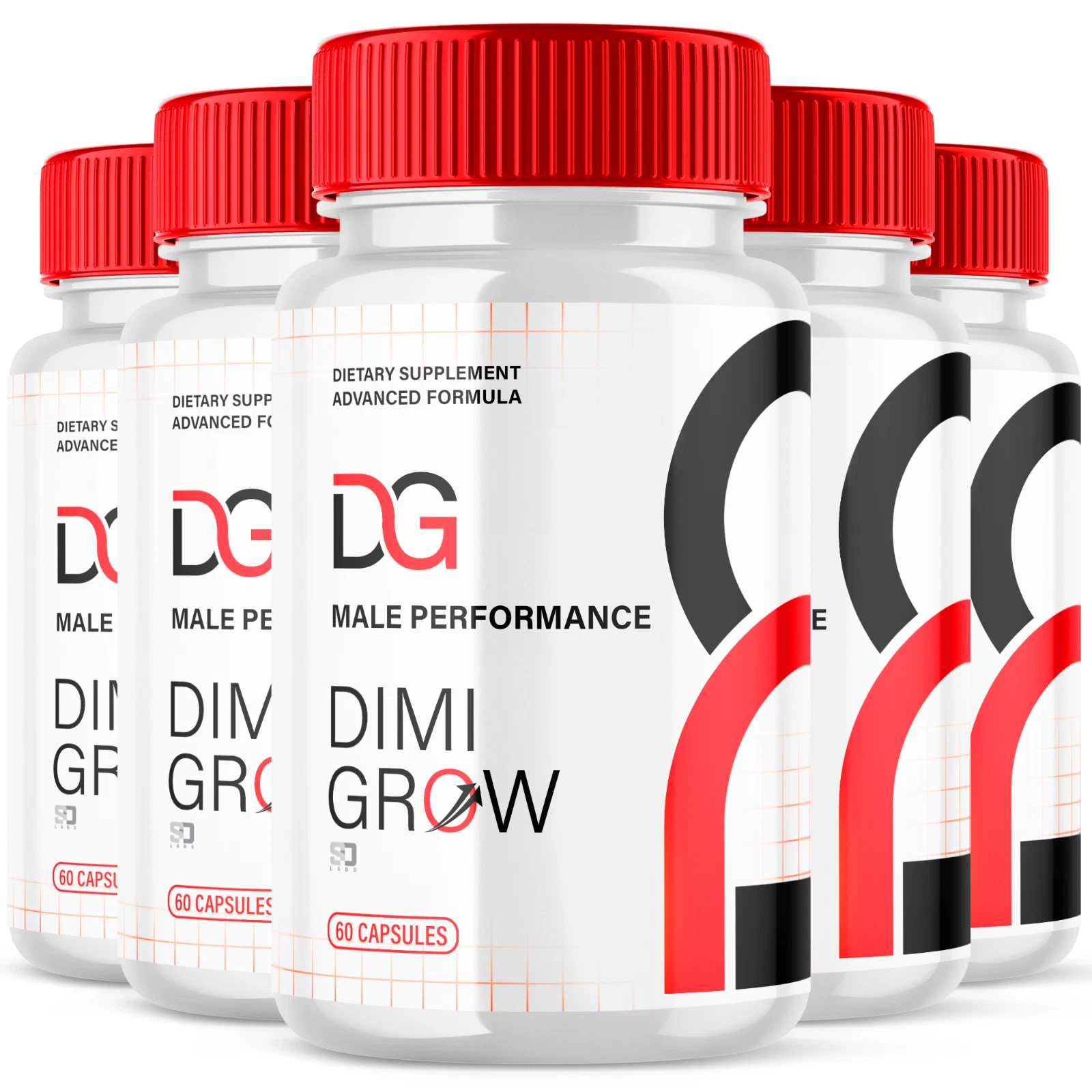 (5 Pack) Dimi Grow Male Pills, Maximize Energy, Vitality & Stamina 300 Capsules