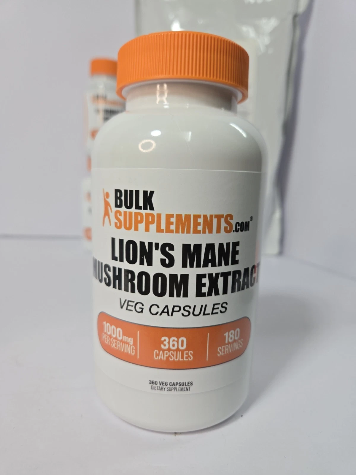 Bulk Supplements Lion's Mane Mushroom Extract 360 Capsules - 1000 mg Per Serving