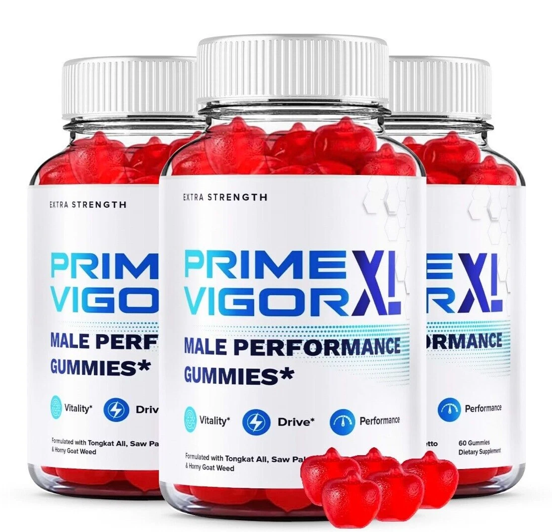 ( 3 Pack ) Prime Vigor XL Gummies for Men, Advanced Performance Male Vitamin