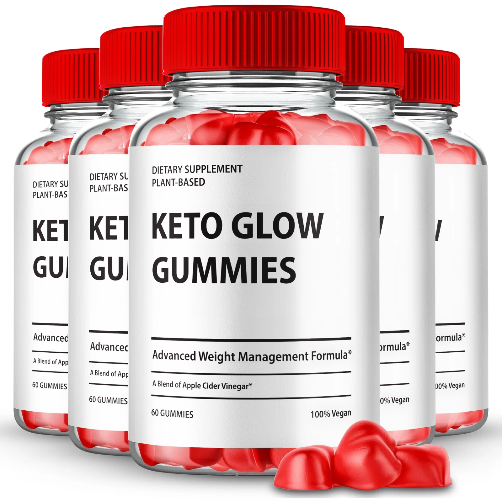 (5 Pack) Keto Glow Keto ACV Weight Loss Gummies, KetoGlow ACV Gummies for Energy