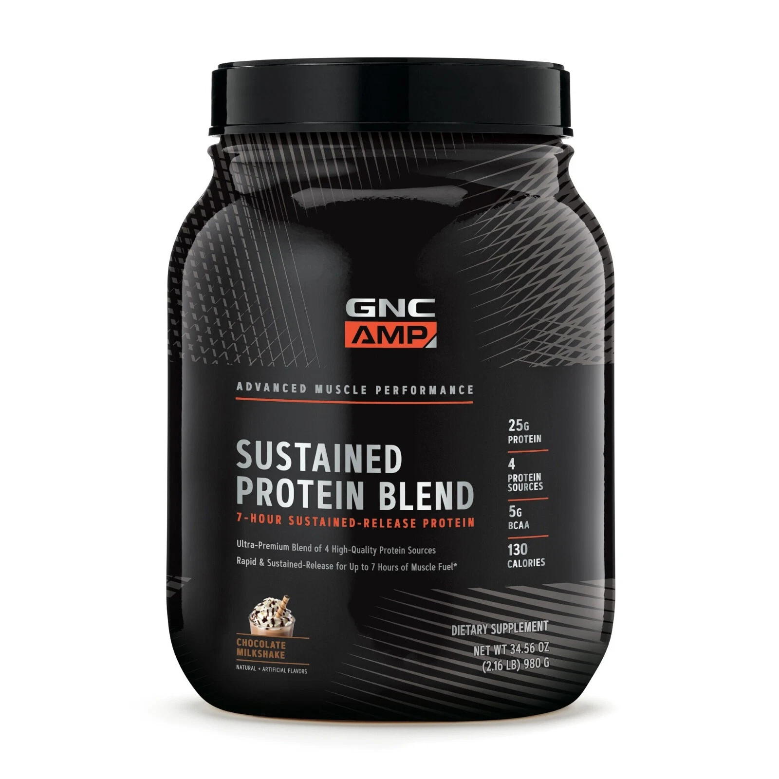 GNC AMP Sustained Protein - Chocolate MilkShake, 34.56 Oz BB 04/2026