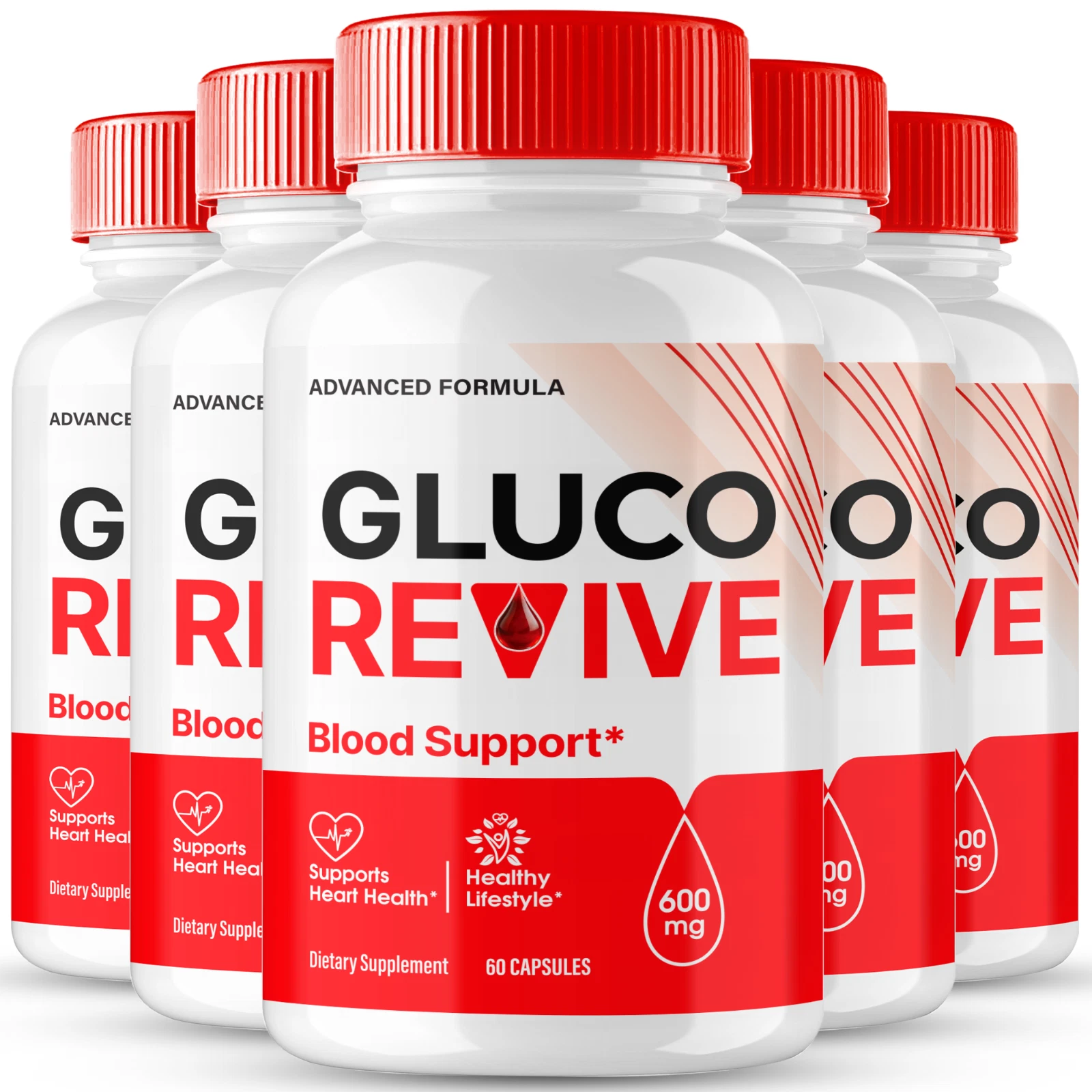 (5 Pack) Gluco Revive Blood Health Capsules to Support Blood Sugar & Pressure