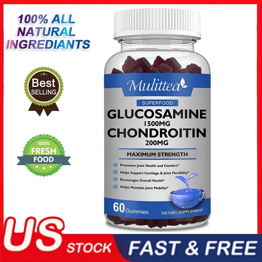 Glucosamine Chondroitin Gummies 3X Strength Joint Support Antioxidant Supplement