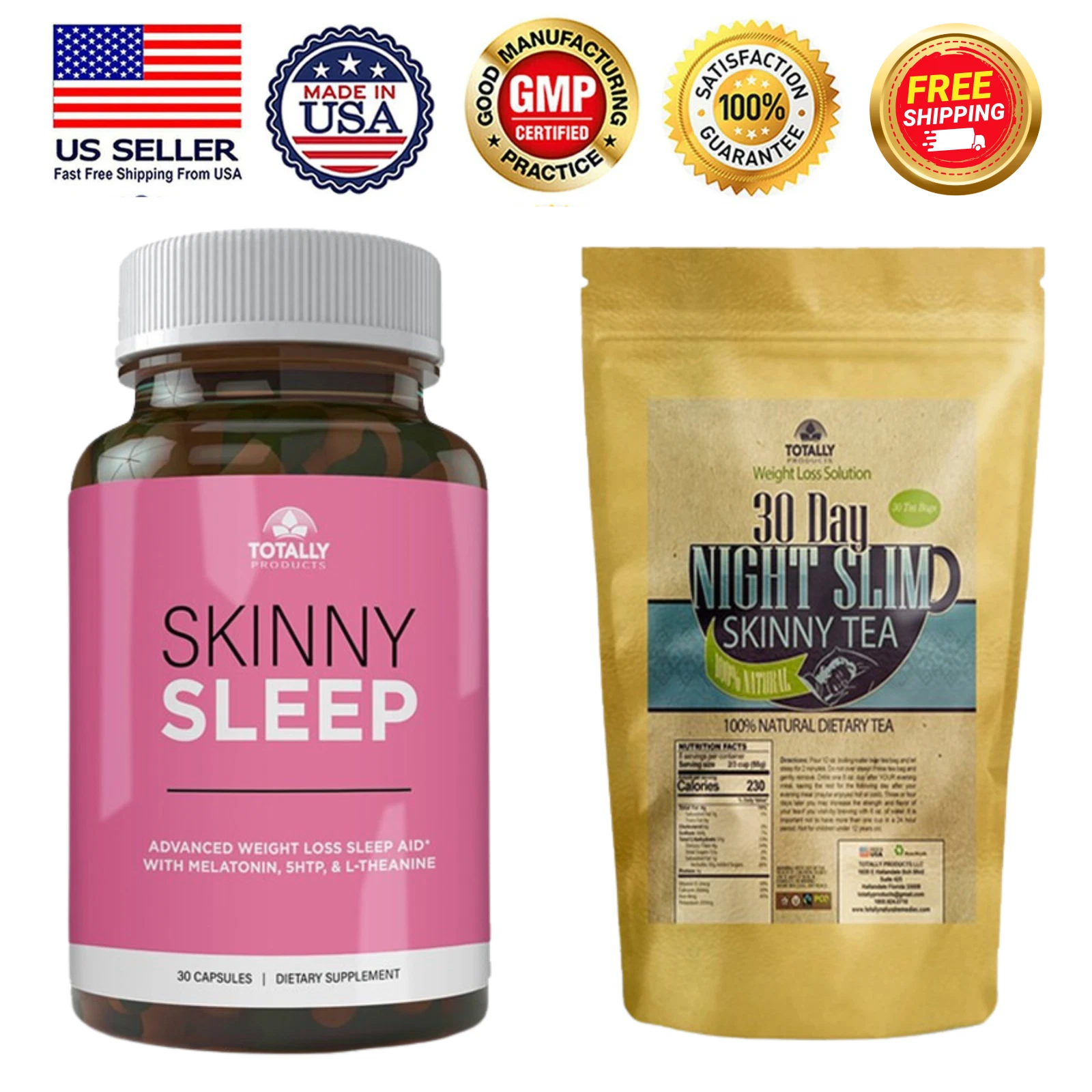 Ultimate Skinny Sleep Weight Loss Caps Night Slim Tea Burn Fat Free Ship