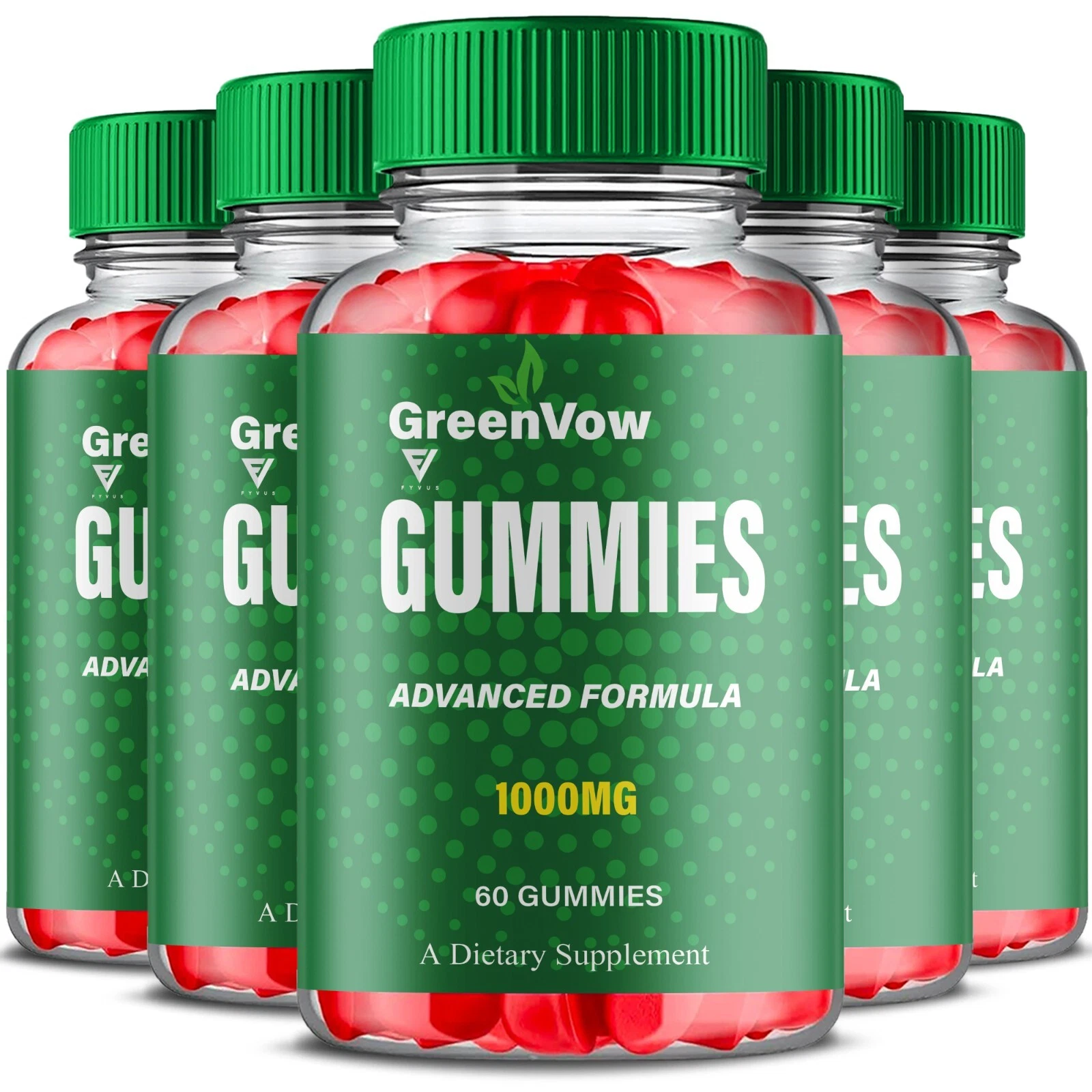 (5 Pack) GreenVow Health Gummies, Green Vow Advanced Support (300 Gummies)