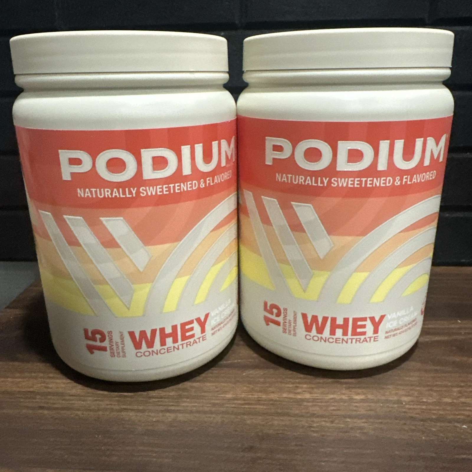 2 PACK Podium Nutrition Whey Protein - Vanilla Ice Cream Exp 1/26