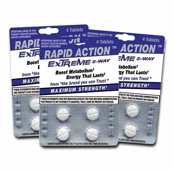Rapid Action Extreme Energize 2-Way Energy Pills 8 packs of 4 = 32 pills