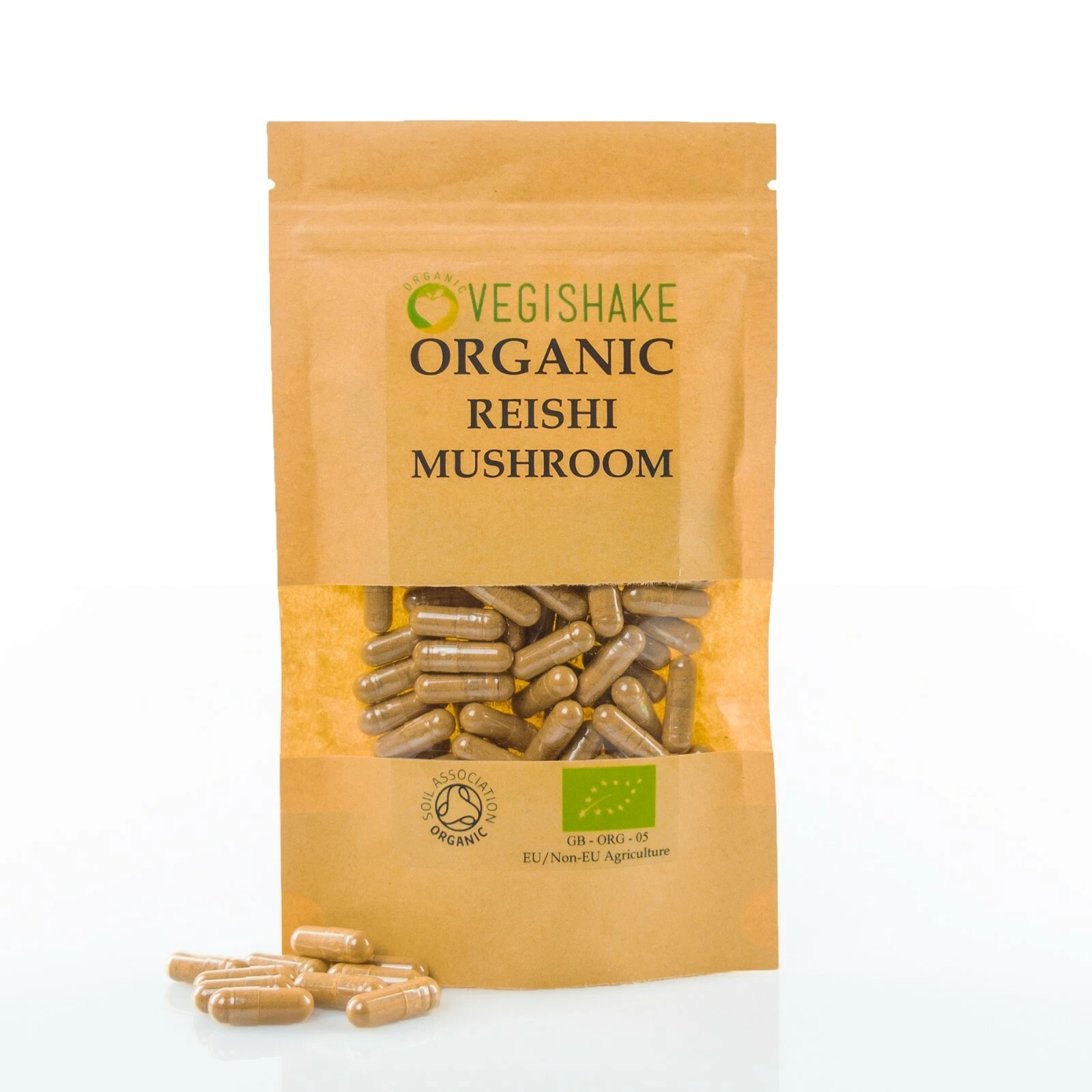 Organic Reishi Mushroom Extract Capsules Triterpenoids Peptidoglycans