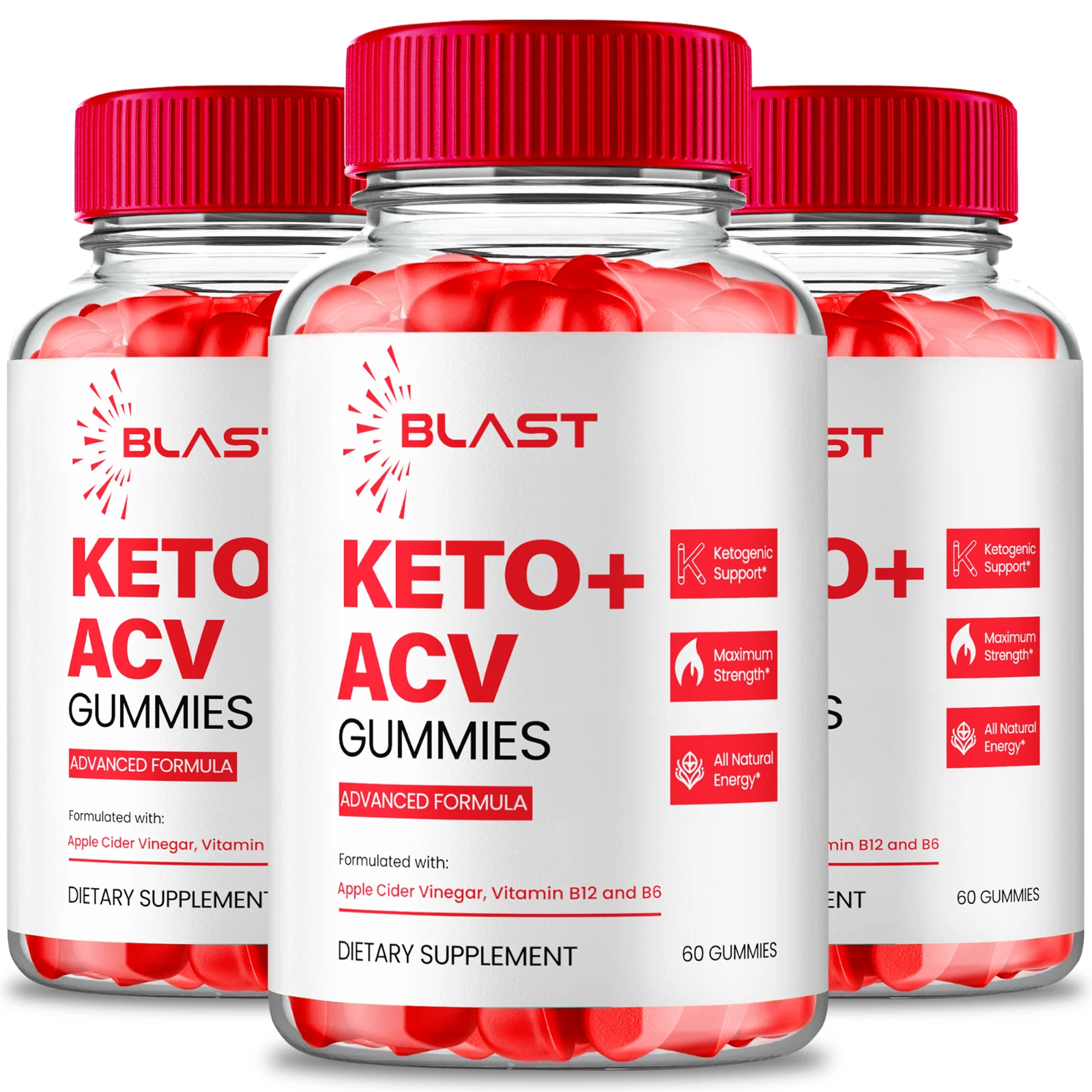 (3 Pack) Blast Keto ACV Gummies for Advanced Weight Loss, BlastKeto + ACV Gummy