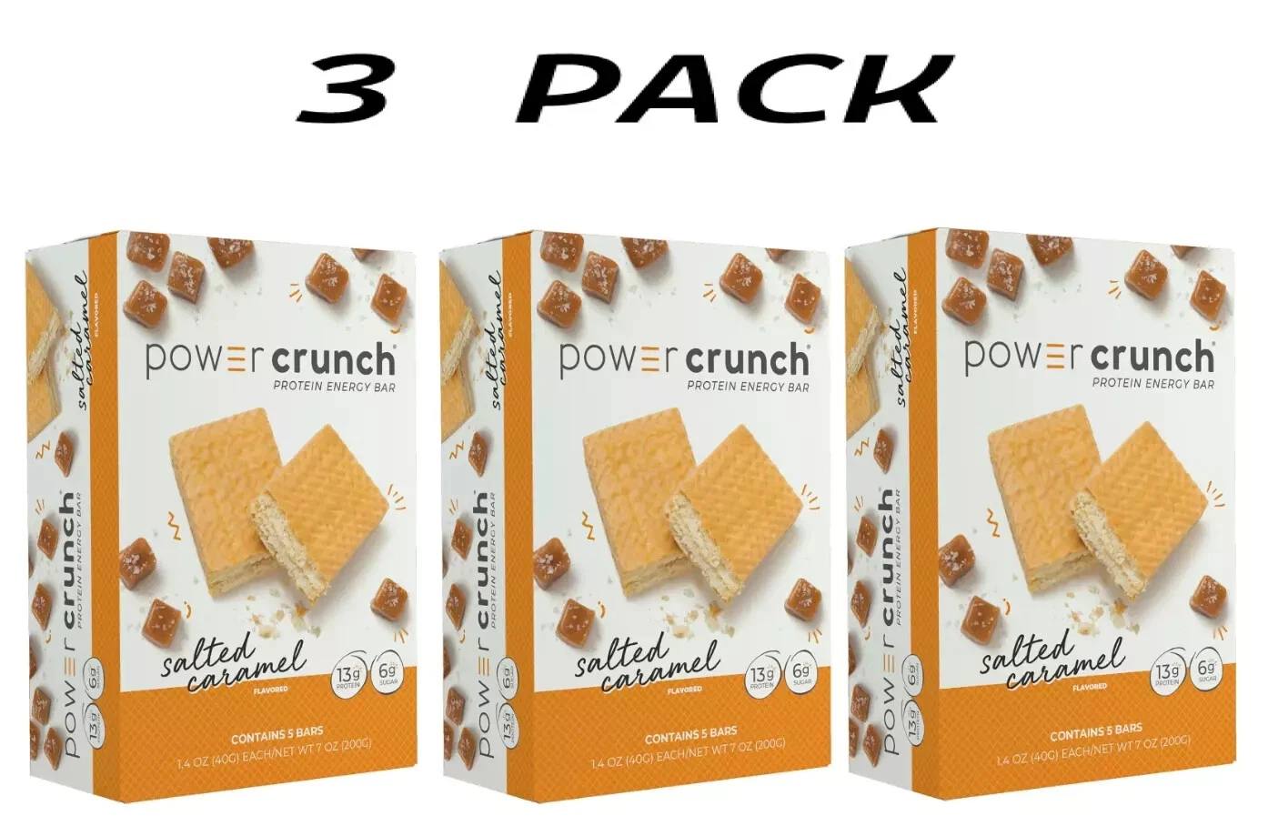 Power Crunch Original Protein Bars, Salted Caramel ,1.4 oz, 5 Count 4.4 (3 PACK)