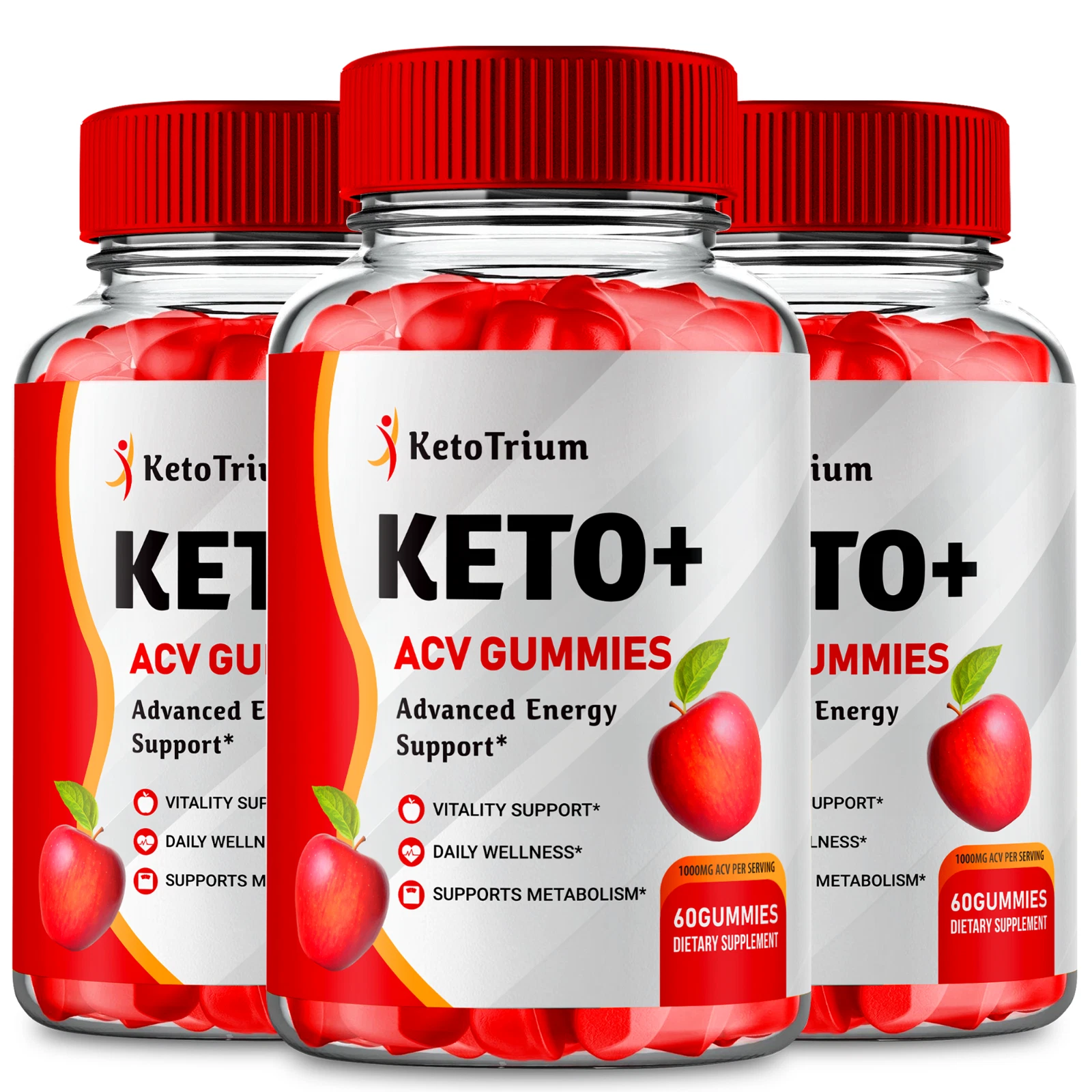 (3 Pack) Keto Trium ACV Weight Loss Gummies to Control Appetite & Cravings