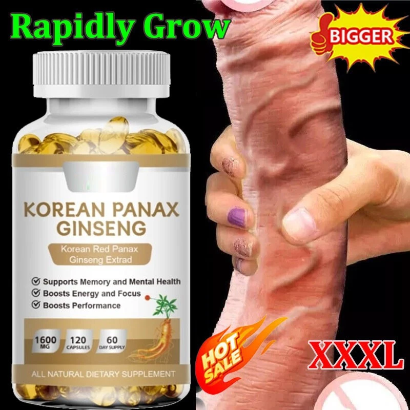 Korean Red Panax Ginseng 1600mg 120 Capsules - No Fillers Extra Strength NON-GMO